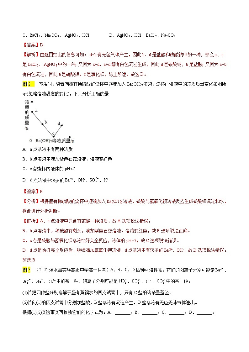 1.7 离子的检验与推断(精讲)-2024-2025学年高一化学上学期常考题型精讲与精练高分突破(人教版)第2页