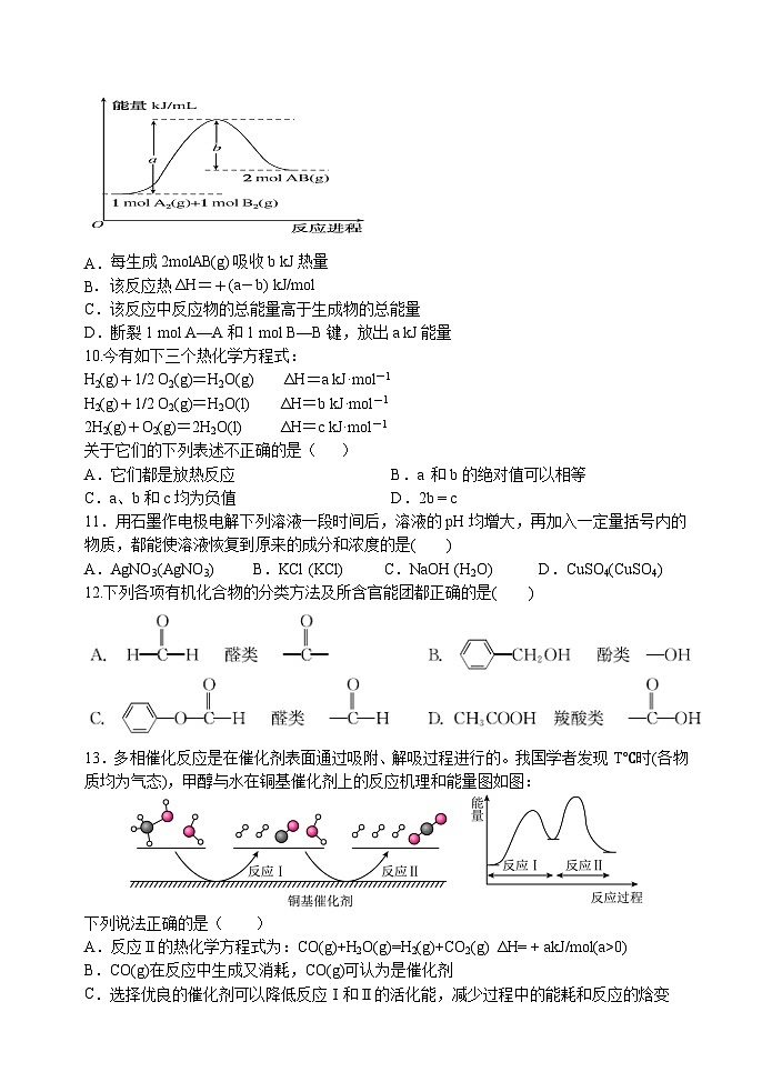 2024盐城五校联考高二下学期3月月考试题化学含答案03
