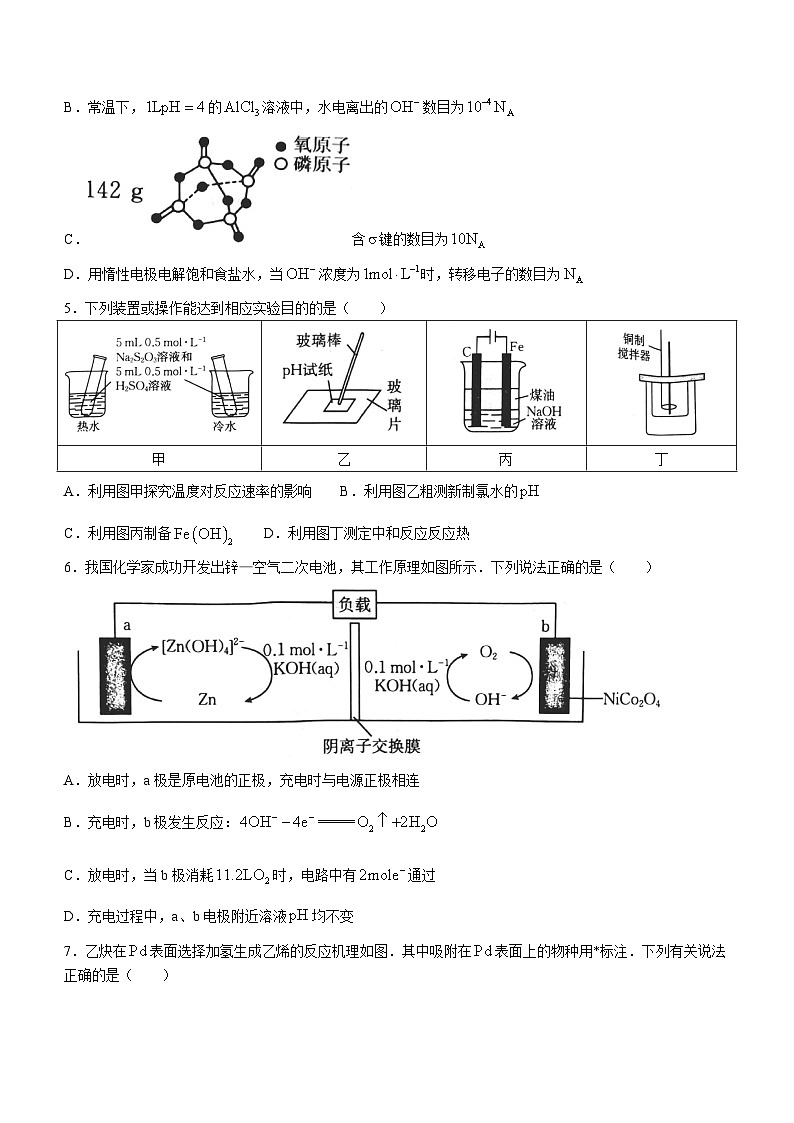 2024河北省强基名校联盟高二下学期开学联考试题化学含解析02