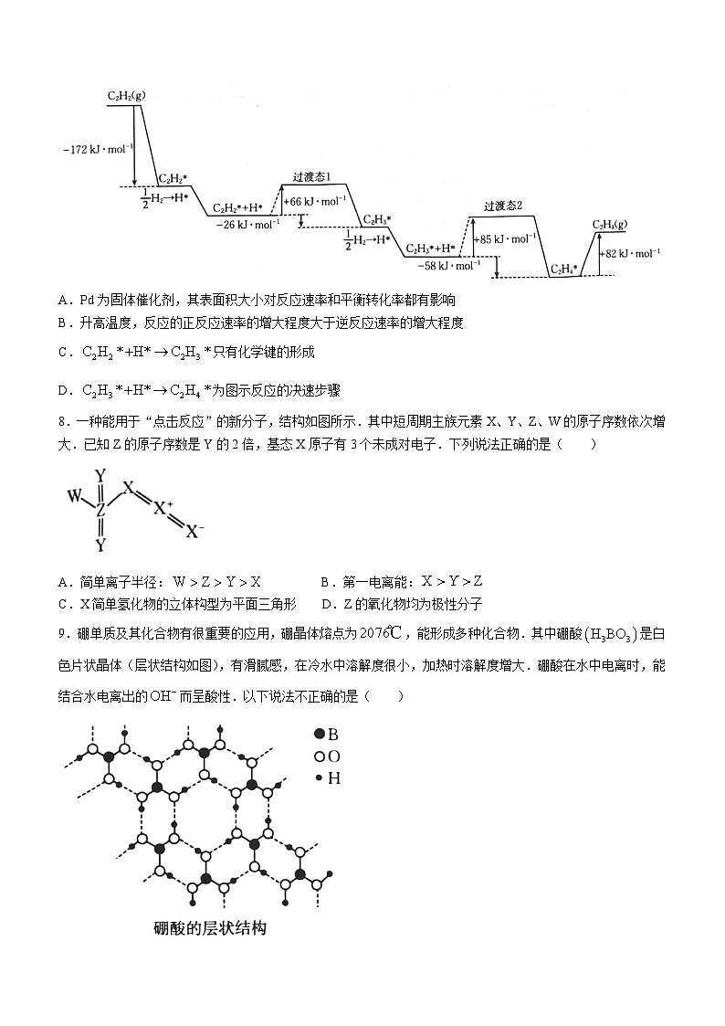 2024河北省强基名校联盟高二下学期开学联考试题化学含解析03