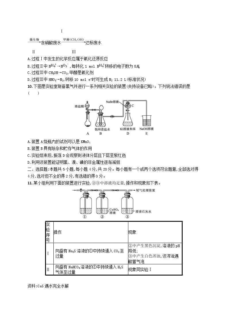 2025届高考化学一轮复习专项练习单元质检卷四非金属及其化合物03