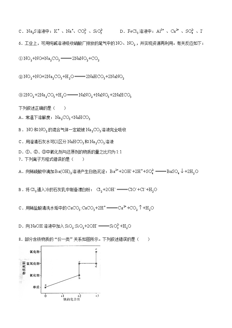 江西省赣州市十八县(市)24校2023-2024学年高一下学期期中考试化学试卷(Word版附解析)02