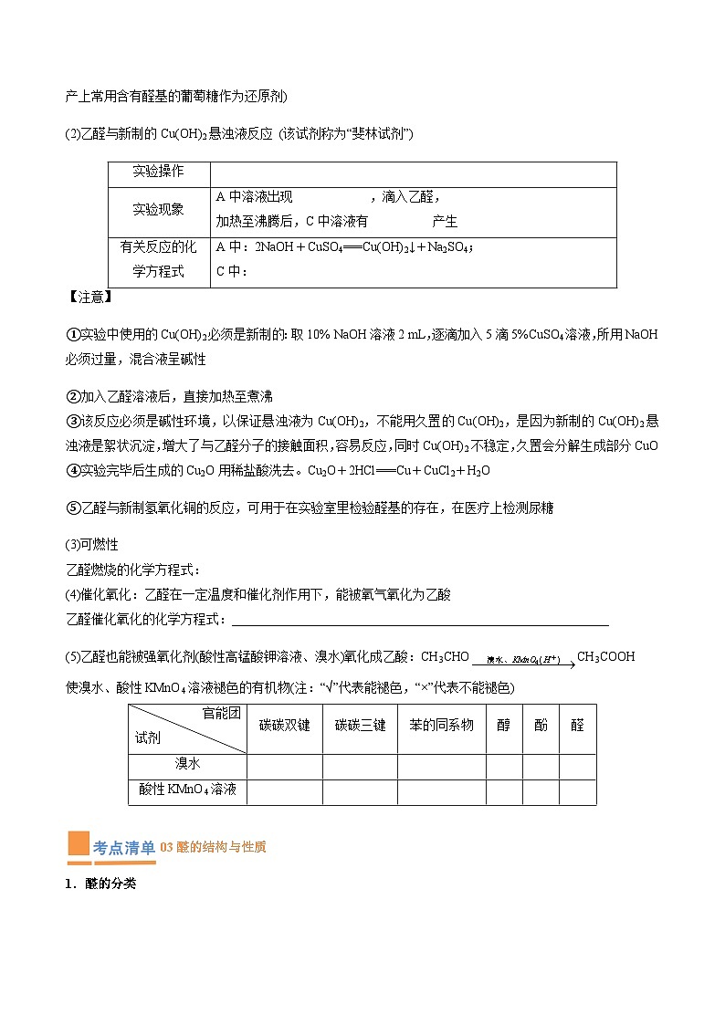【期中复习】2023-2024学年(人教版2019)高二化学下册期中专题训练 专题06 醛 酮 羧酸 羧酸衍生物(原卷版)第3页