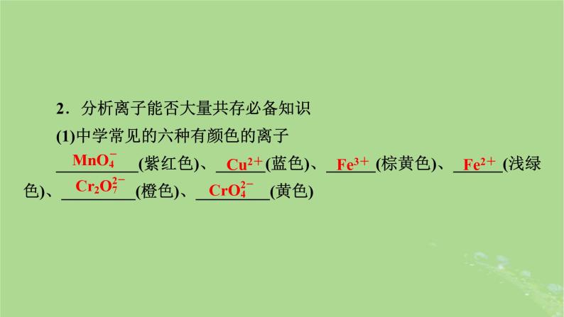 2025版高考化学一轮总复习第1章化学物质及其变化第3讲离子反应的综合应用课件05