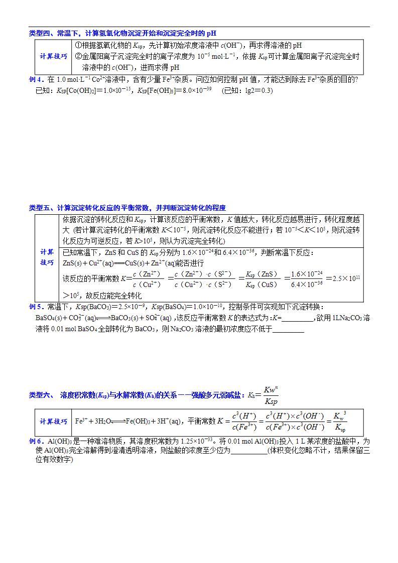 新高考化学一轮复习逐空突破练习08 常考题空8 溶度积( Ksp)的相关计算 （含解析）02