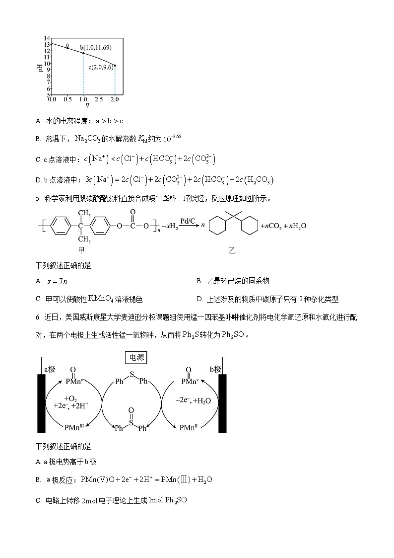 山西省运城市2024届高三二模理综-化学试题(原卷版+解析版)03
