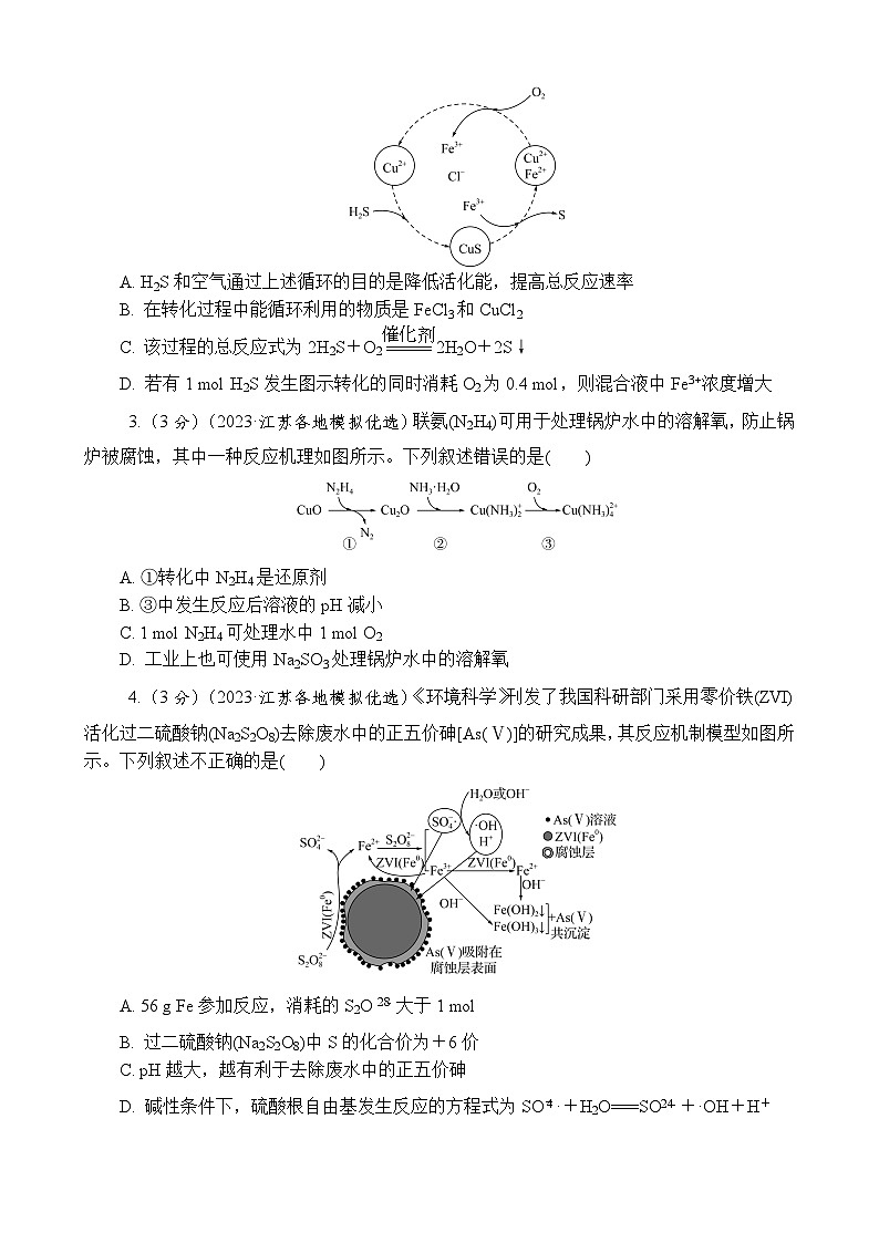 主题4 化学变化与规律 第1练 物质转化历程AB(含解析)—2024高考化学考前天天练第3页