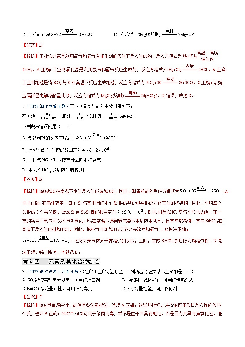 專題06 元素及其化合物 (解析版)第3頁(yè)