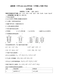 四川省南充市嘉陵第一中学2023-2024学年高一下学期4月期中考试化学试题（含答案）