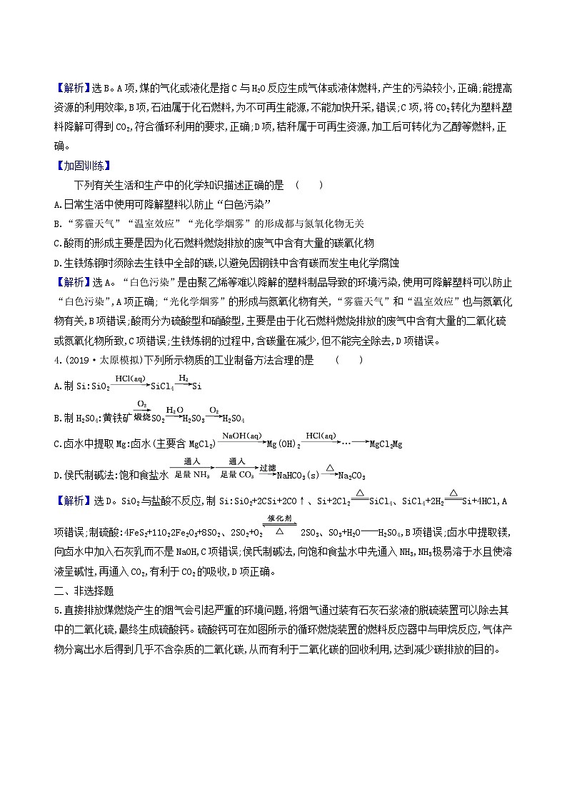 2022版高考化学一轮复习 课时分层提升练课时分层提升练14 海水资源的开发利用环境保护与绿色化学02