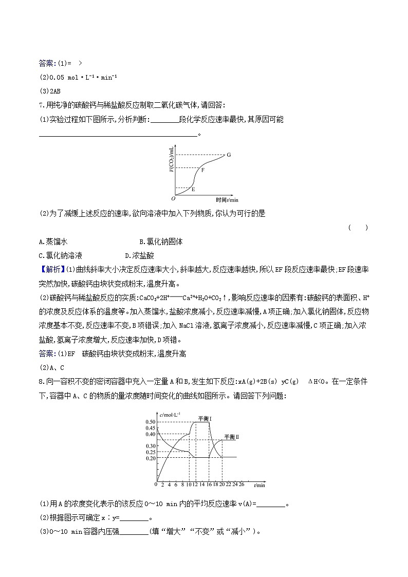 2022版高考化学一轮复习 课时分层提升练课时分层提升练21 化学反应速率及影响因素第3页