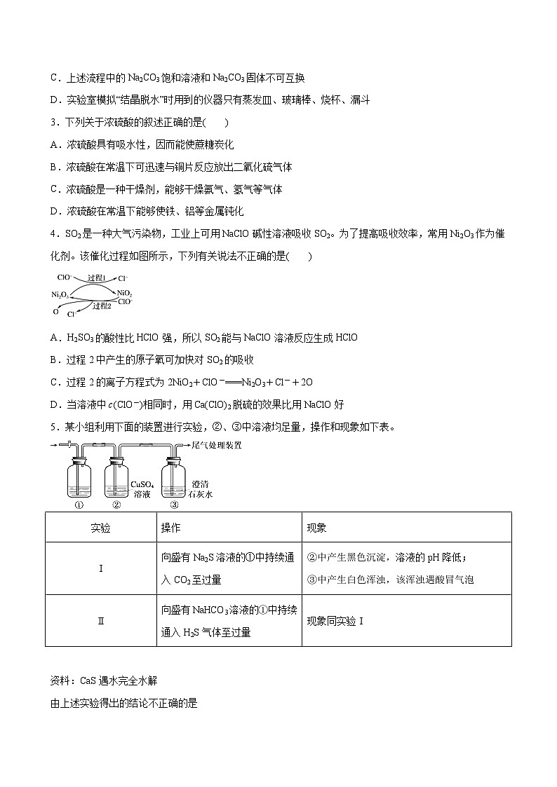 2022年高考化学一轮复习考点分层练专题13 硫及其化合物第3页