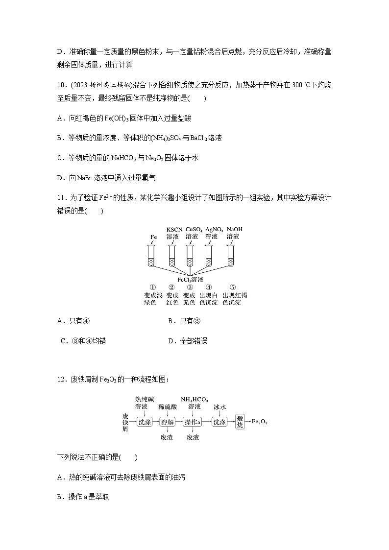 第19练 铁及其重要化合物 同步练习(含答案)-2025年高考化学一轮复习第3页