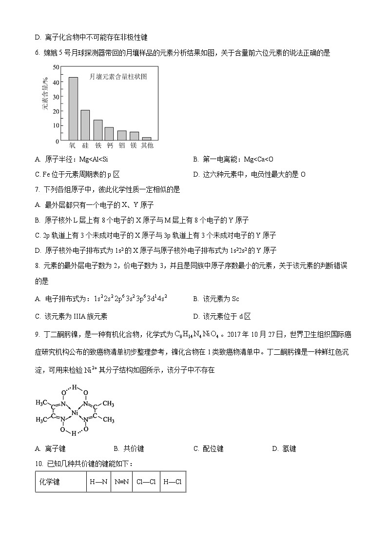 黑龙江省实验中学2023-2024学年高二下学期4月考化学试题(原卷版+解析版)02
