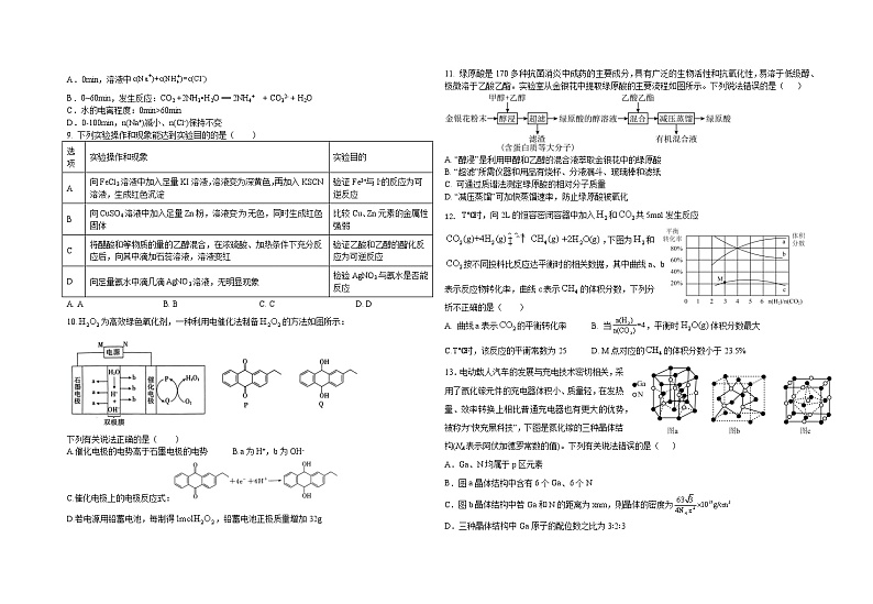 第九次月考月考化学答试卷及答题卡第2页