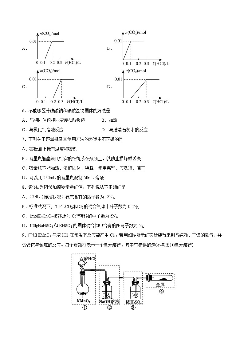 【单元测试】第二章 海水中的重要元素——钠和氯-高一化学同步备课(人教版2019必修第一册)(原卷版+解析版)02