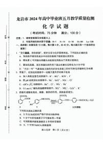 福建省龙岩市2024届高三下学期5月质检化学试题
