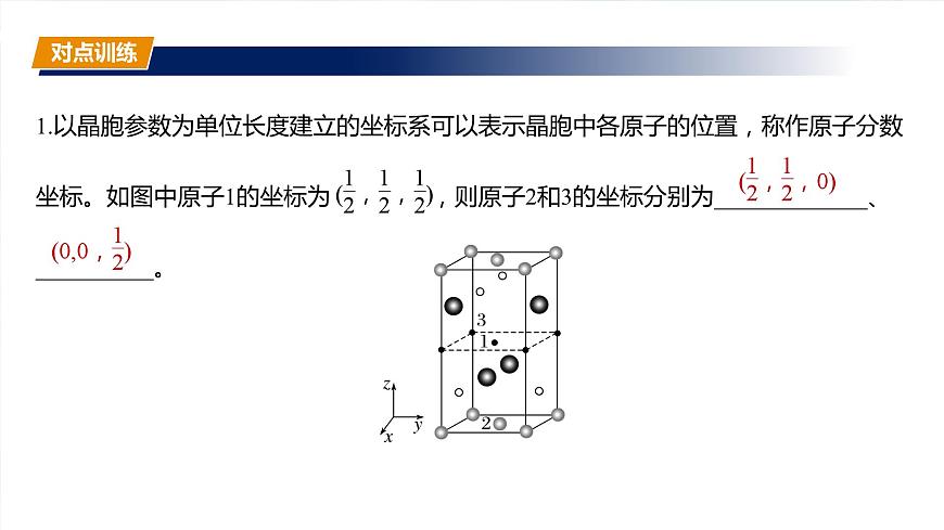 大單元三　第九章　熱點(diǎn)強(qiáng)化15　原子分?jǐn)?shù)坐標(biāo)、投影圖第5頁