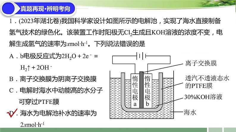 课件:2024届高考化学增分小专题:《剖析离子交换膜在电化学应用中的重要作用》03