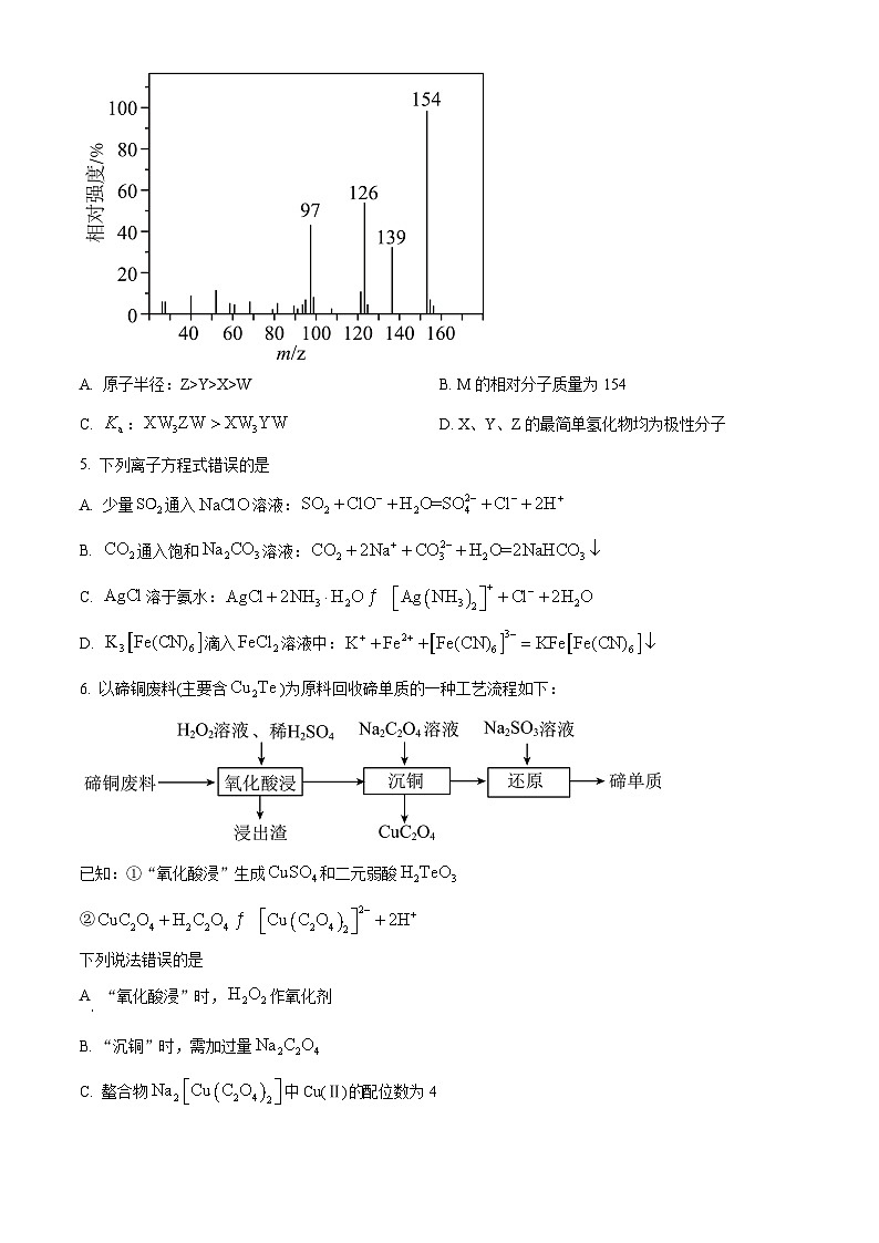 2024届福建省三明市高三下学期三模化学试题(原卷版+解析版)02