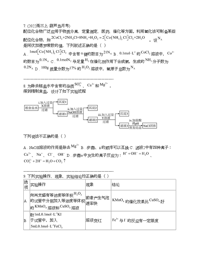 广西2024年“贵百河”2024年下学期4月新高考模拟二模化学试题03