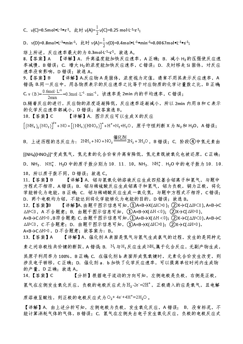 四川省天全中学高2023级2023-2024学年下期半期考试化学试卷答案第2页