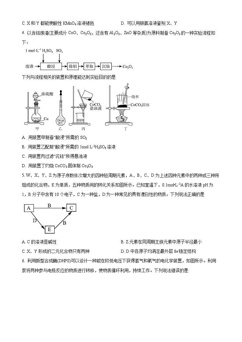 2024届陕西省渭南市临渭区高三下学期三模化学试题(原卷版)第2页
