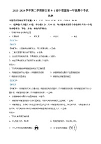 浙江省9+1高中联盟2023-2024学年高一下学期4月期中考试化学试题（学生版+教师版）