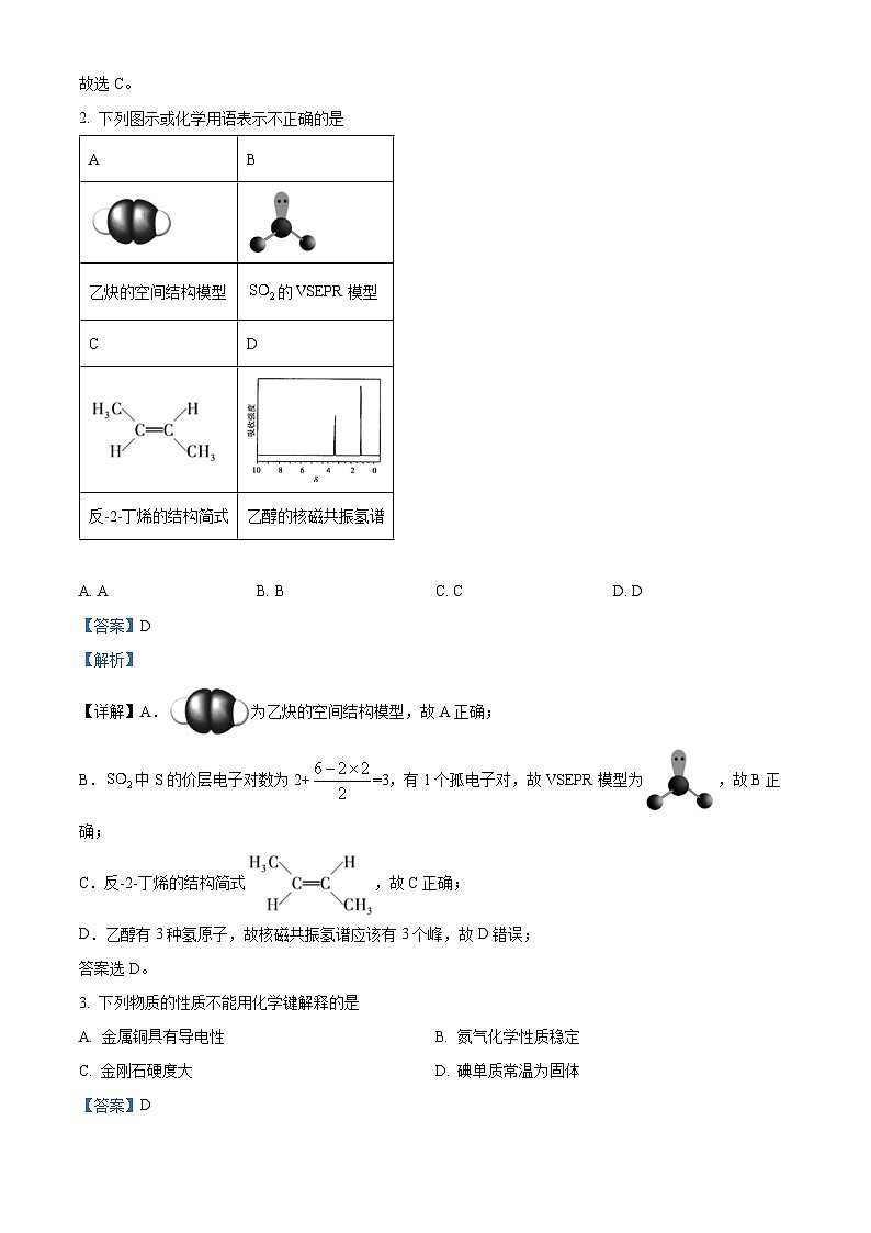 北京首都师范大学附属中学2023-2024学年高三下学期考前热身化学试题(学生版+教师版 )02