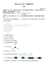 2024年北京市通州区高三下学期模拟考试（高考一模）化学试卷 含详解