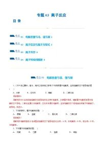 专题03 离子反应(练习)-2024年高考化学二轮复习讲练测(新教材新高考)