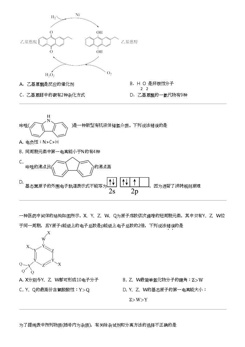 2023_2024学年广东广州越秀区广东实验中学越秀学校高二下学期期中化学试卷(5月)03