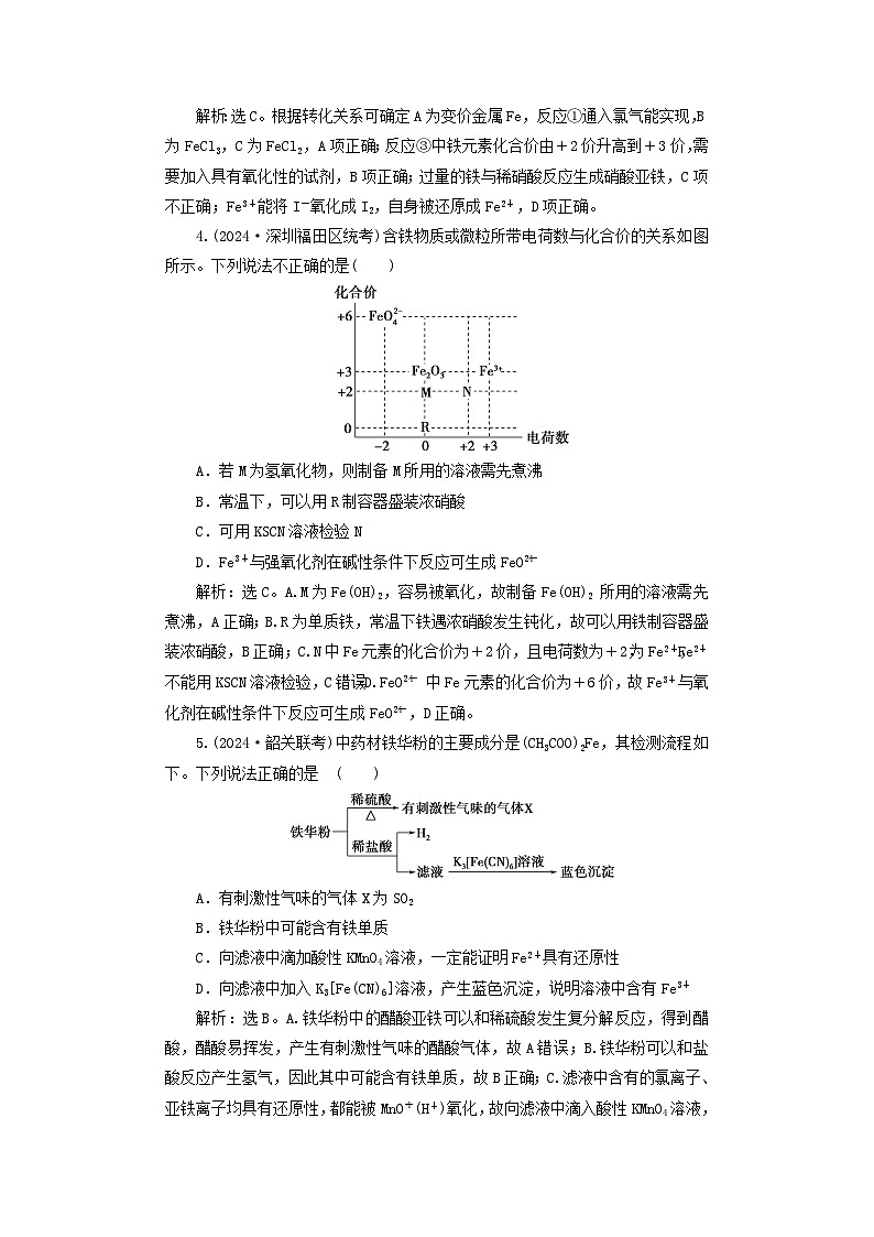 2025届高考化学一轮总复习课时跟踪练15铁及其化合物的相互转化第2页