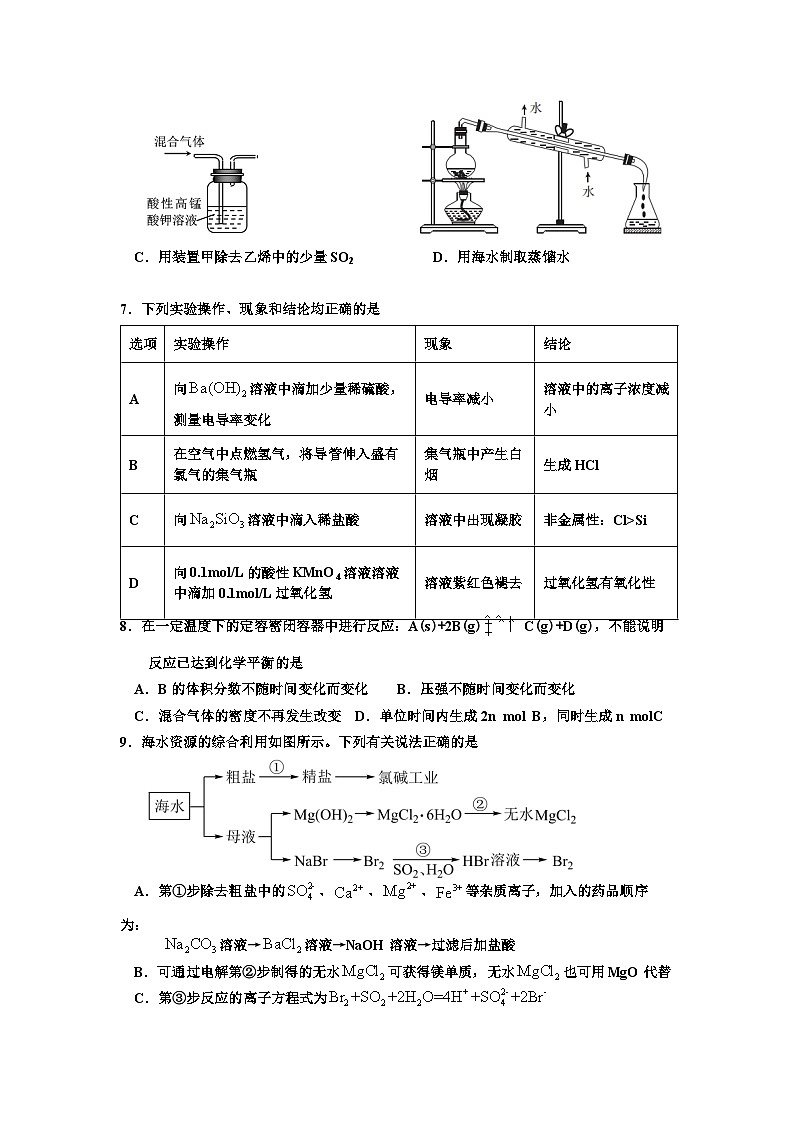 广东省茂名市信宜市第二中学2023-2024学年高一下学期6月期末考试化学试题03