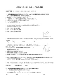 上海市华东师范大学第二附属中学2023-2024学年高一上学期12月月考化学试卷（有答案）