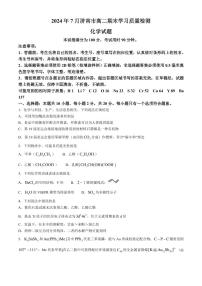 山东省济南市2023-2024学年高二下学期期末考试化学试题(无答案)