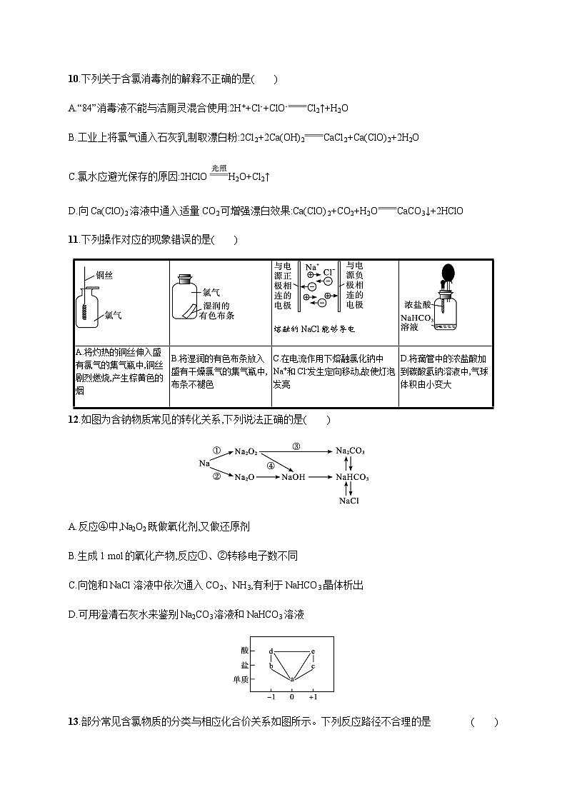 人教版高中化学必修第一册第2章海水中的重要元素——钠和氯测试含答案第3页
