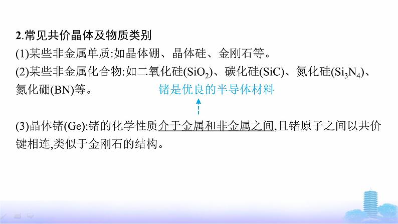 鲁科版高中化学选择性必修2第3章不同聚集状态的物质与性质第2节第2课时共价晶体与分子晶体课件06