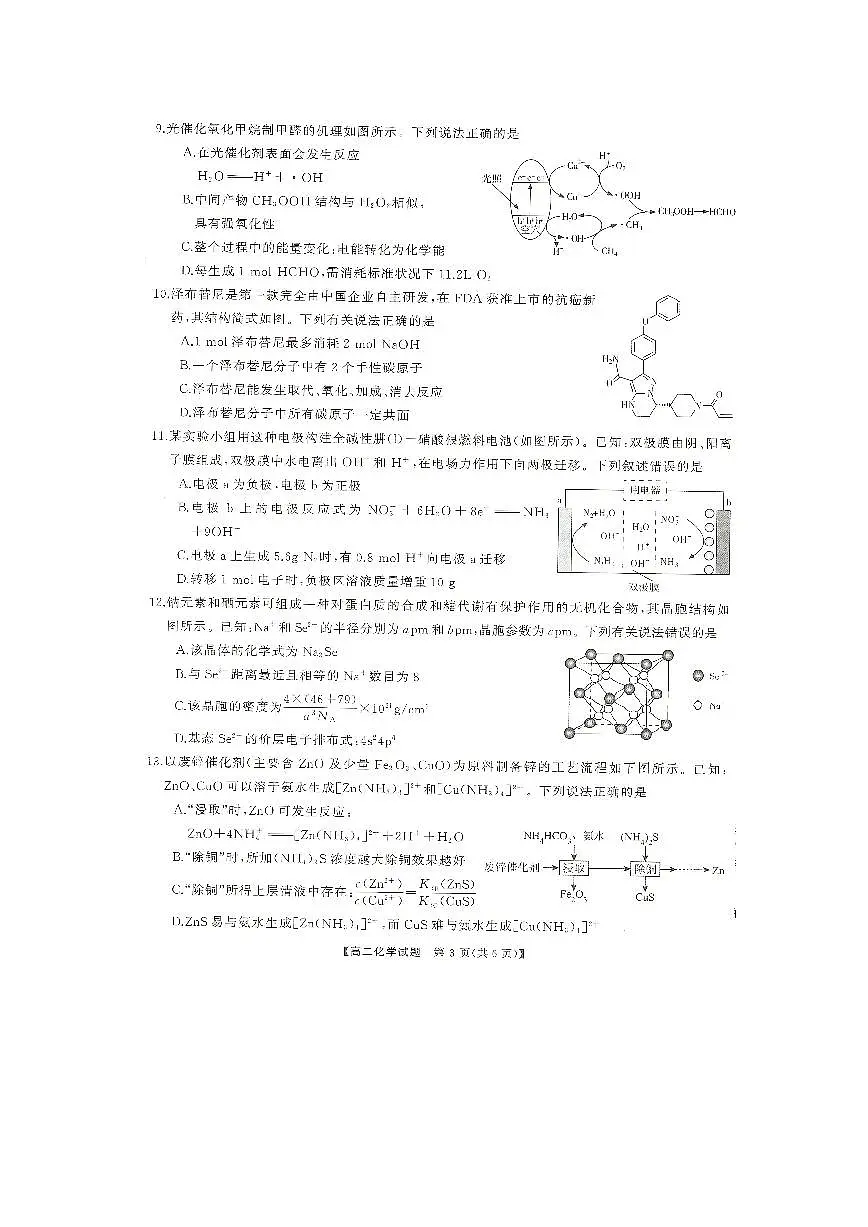 湖南省部分学校2023-2024年下学期高二期末联考化学试题第3页