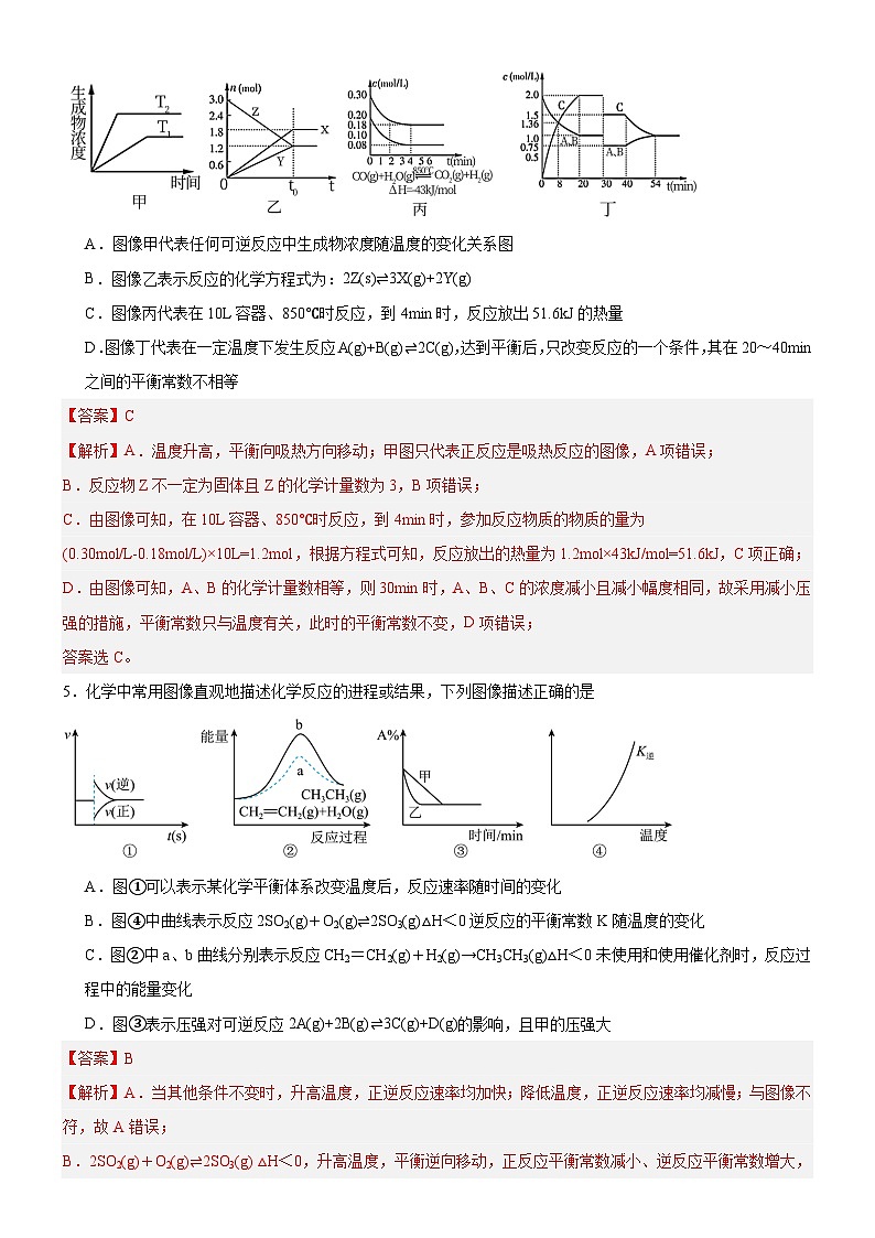 人教版(2019)高中化学选择性必修第一册 2.2.4《化学平衡图像》导学案(解析版)第3页