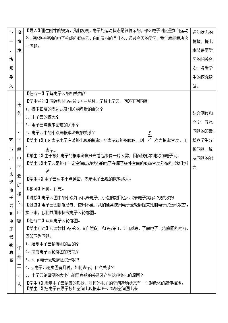 【新课标】人教版(2019)高中化学选择性必修二 1.1.3《电子云与原子轨道》教案03