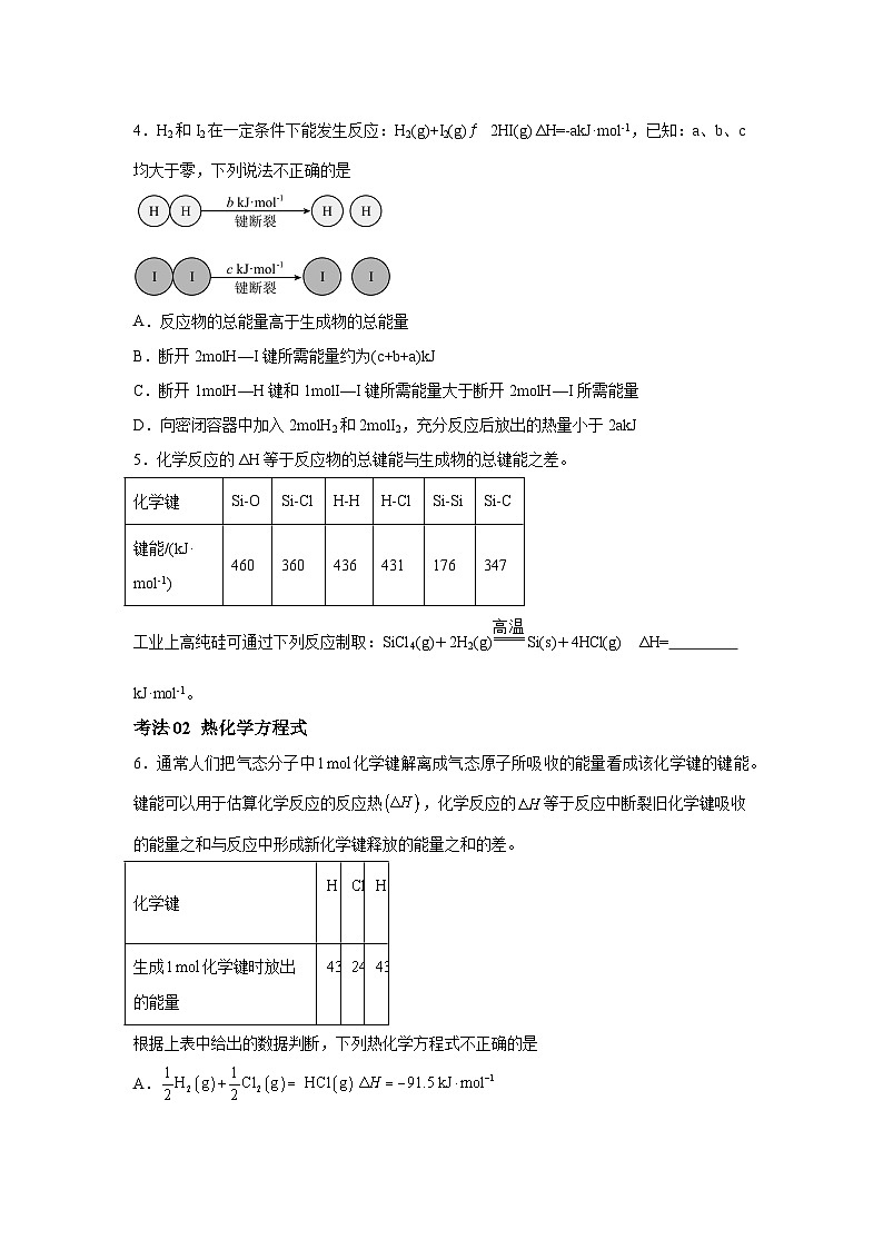 2025年高考化学一轮复习考点通关卷考点巩固卷07化学反应与能量(一)-2025年高考化学一轮复习考点通关卷(新教材新高考)试卷第3页
