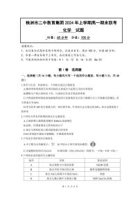 湖南省株洲市第二中学教育集团2023-2024学年高一下学期（2024年上期）期末联考化学试题（PDF版含答案）