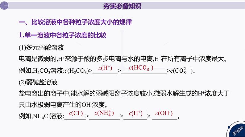 课件 高考化学一轮复习第九单元 水溶液中的离子反应和平衡 第37讲 粒子浓度的大小比较第4页