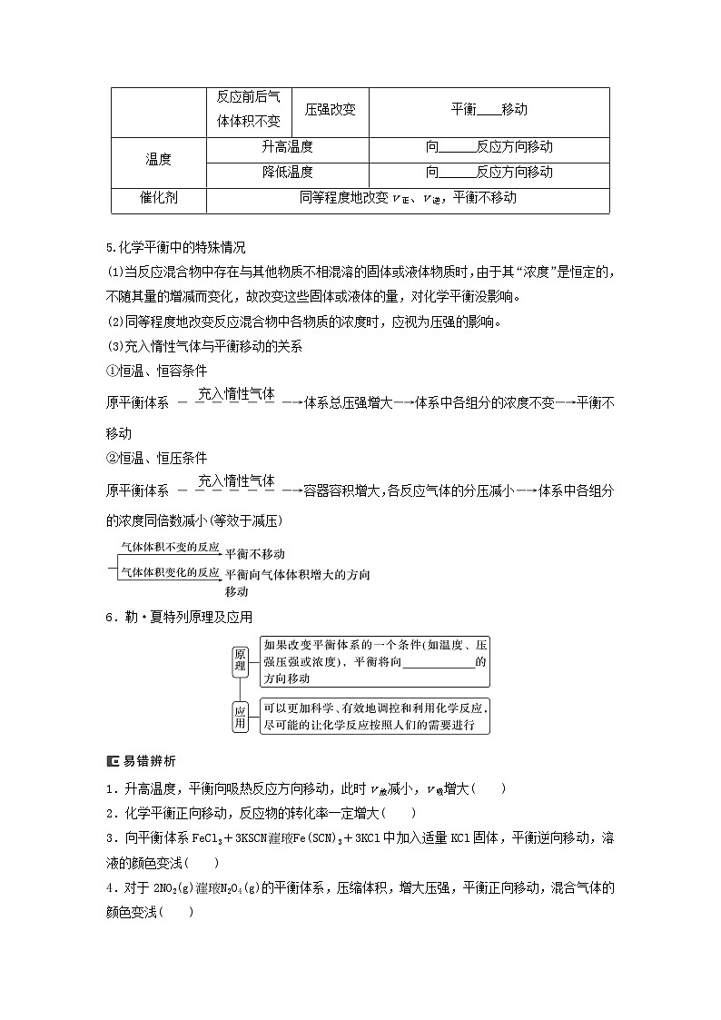 新教材宁陕2024届高考化学一轮复习学案第7章化学反应的方向限度与速率第42讲反应条件对化学平衡移动的影响鲁科版第2页