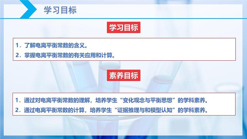【核心素养目标】人教版 化学选择性必修一 3.1 电离平衡(第2课时 电离平衡常数)课件第2页