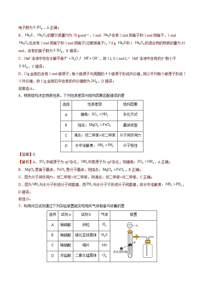 【开学考】2024秋高三上册开学摸底考试卷 化学(新高考通用)01(14+4模式)03