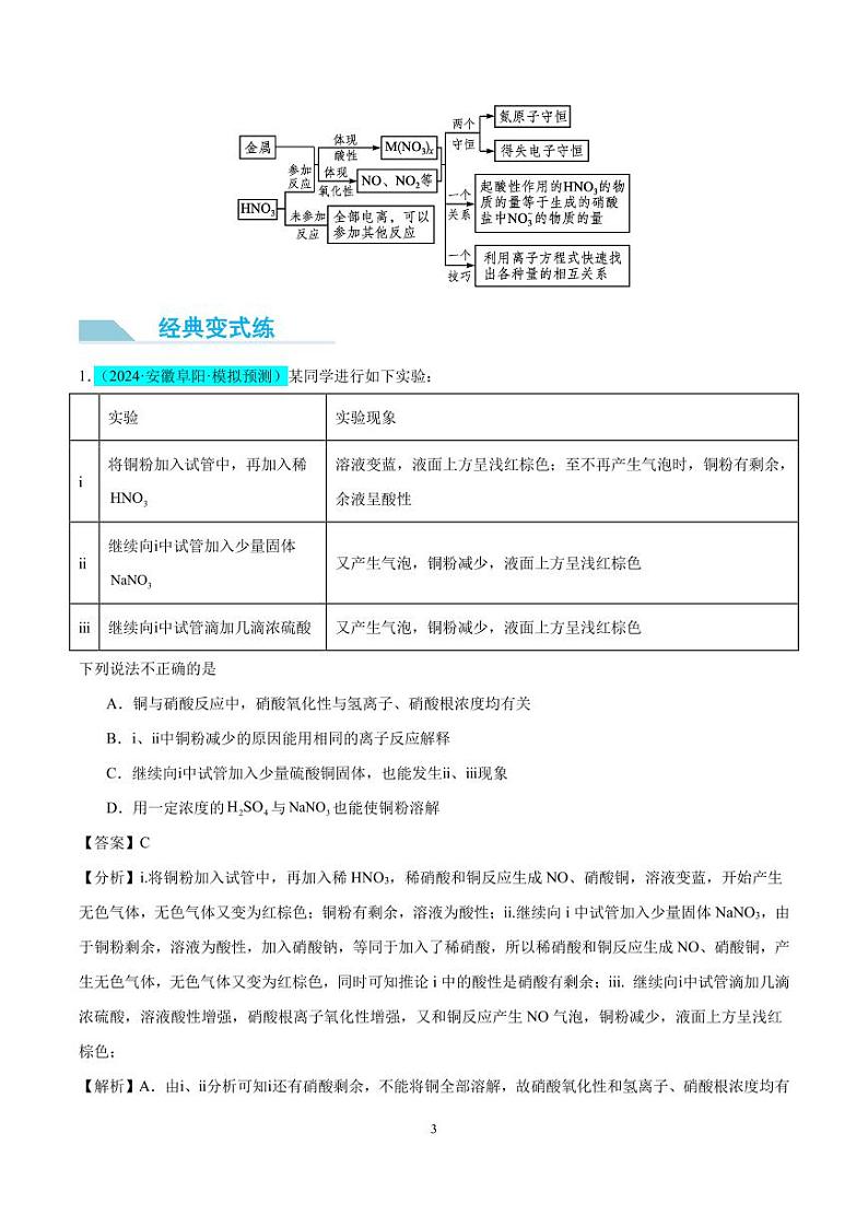 微专题 金属与硝酸反应的规律与计算(解析版)(全国版)第3页