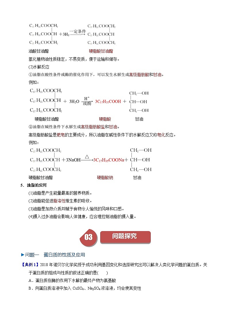 第20讲 7.9蛋白质 油脂(教师版)-2024年高中化学同步精品讲义(必修二)第3页