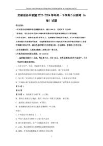 [化学]安徽省县中联盟2023-2024学年高一下学期5月联考(A卷)试题(解析版)